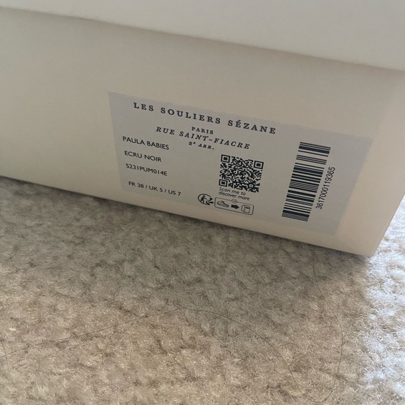 NWT Sezane Black and Cream Paula Slingback Size 38 - Picture 4 of 4